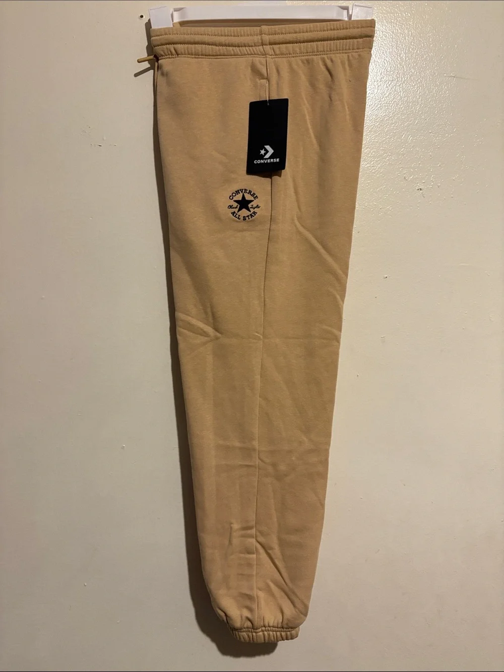 Converse Kids Tan Joggers with Black Star Logo Size M